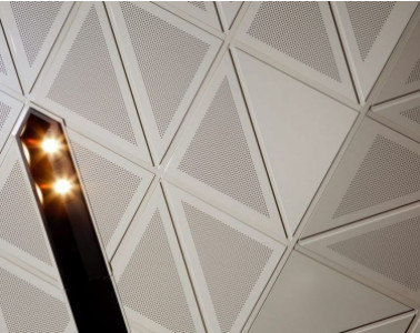 Aluminium Driehoekig klem-in Plafond voor Convention Center -Muurdecoratie